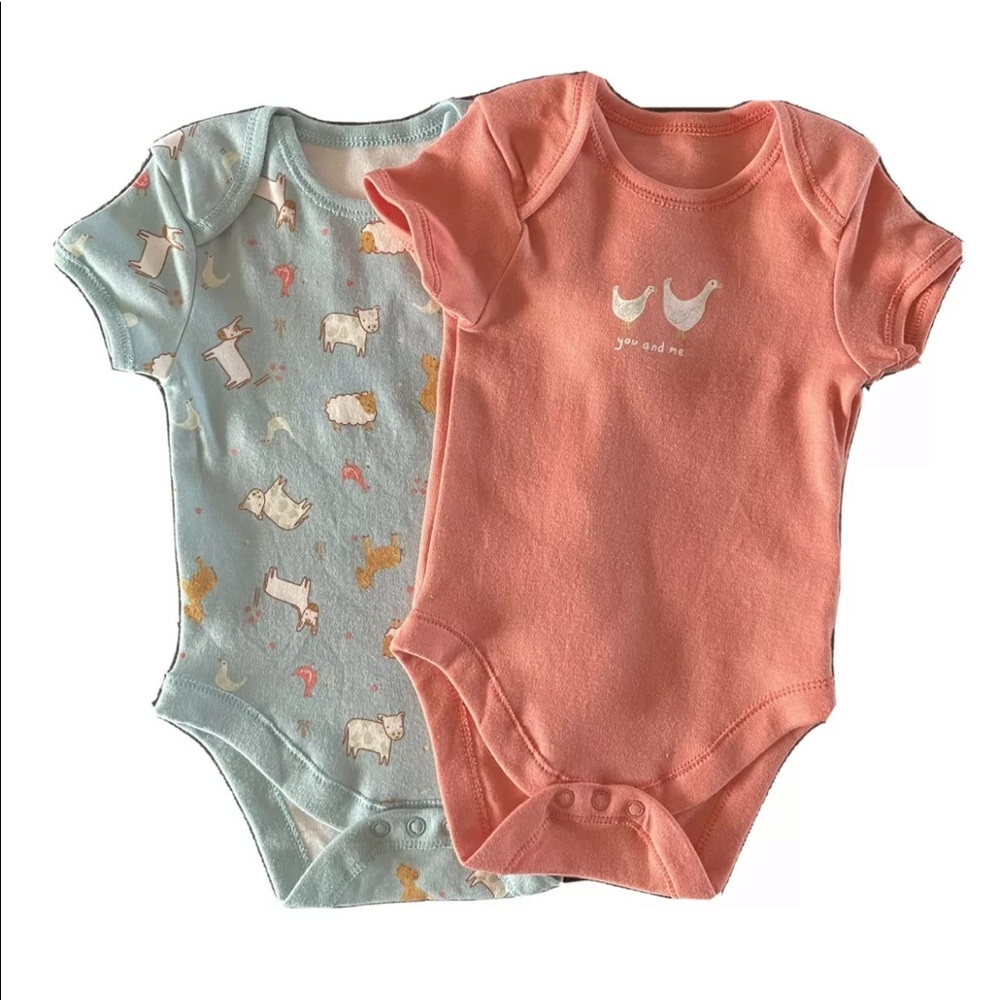 6-9 month short sleeve bodysuits bundle of two